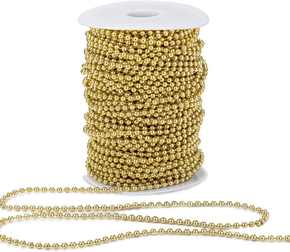 3mm Millet Beads Crafts Faux Pearl Beads Garland Pearl Bead Roll Strand of Pearls to Decorate Floral Centerpieces Wedding Party Favor Christmas Tree(33 Feet Ivory)