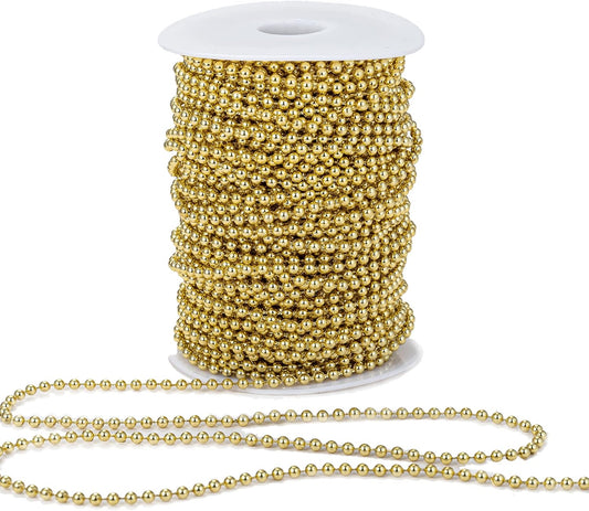 3mm Millet Beads Crafts Faux Pearl Beads Garland Pearl Bead Roll Strand of Pearls to Decorate Floral Centerpieces Wedding Party Favor Christmas Tree(33 Feet Ivory)