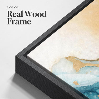 Large Framed Abstract Nature Landscape Wall Art for Living Room, Set of 3 Modern Canvas Prints Paintings Artwork for Walls, Green Lake Pictures for Hallway, Dining Room, Office Wall Decor 24x36 Inch