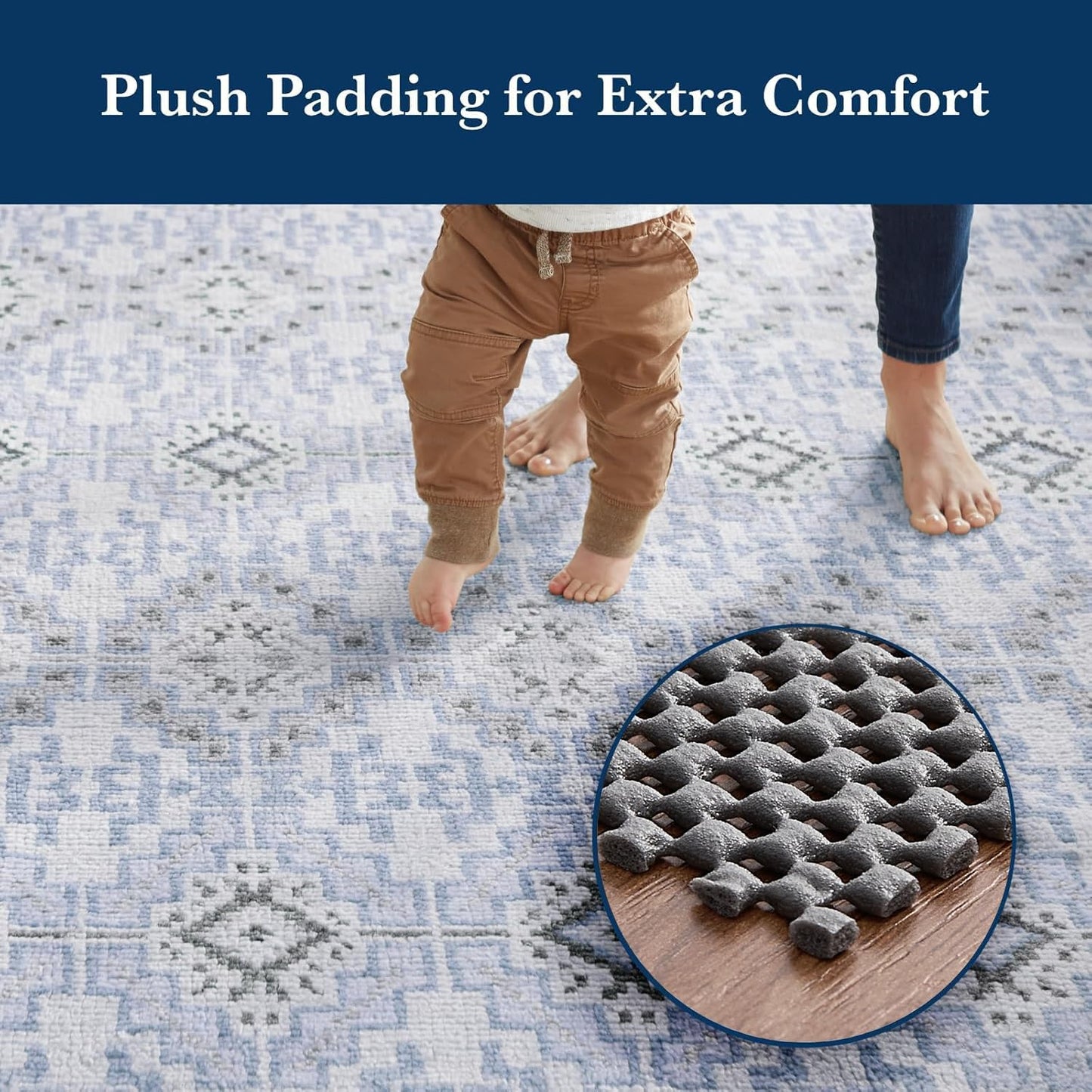 Veken Non Slip Rug Pad Gripper 8 x 10 Feet Extra Thick Pads for Any Hard Surface Floors, Keep Your Rugs Safe and in Place, Under Carpet Anti Skid Mat - Colors B