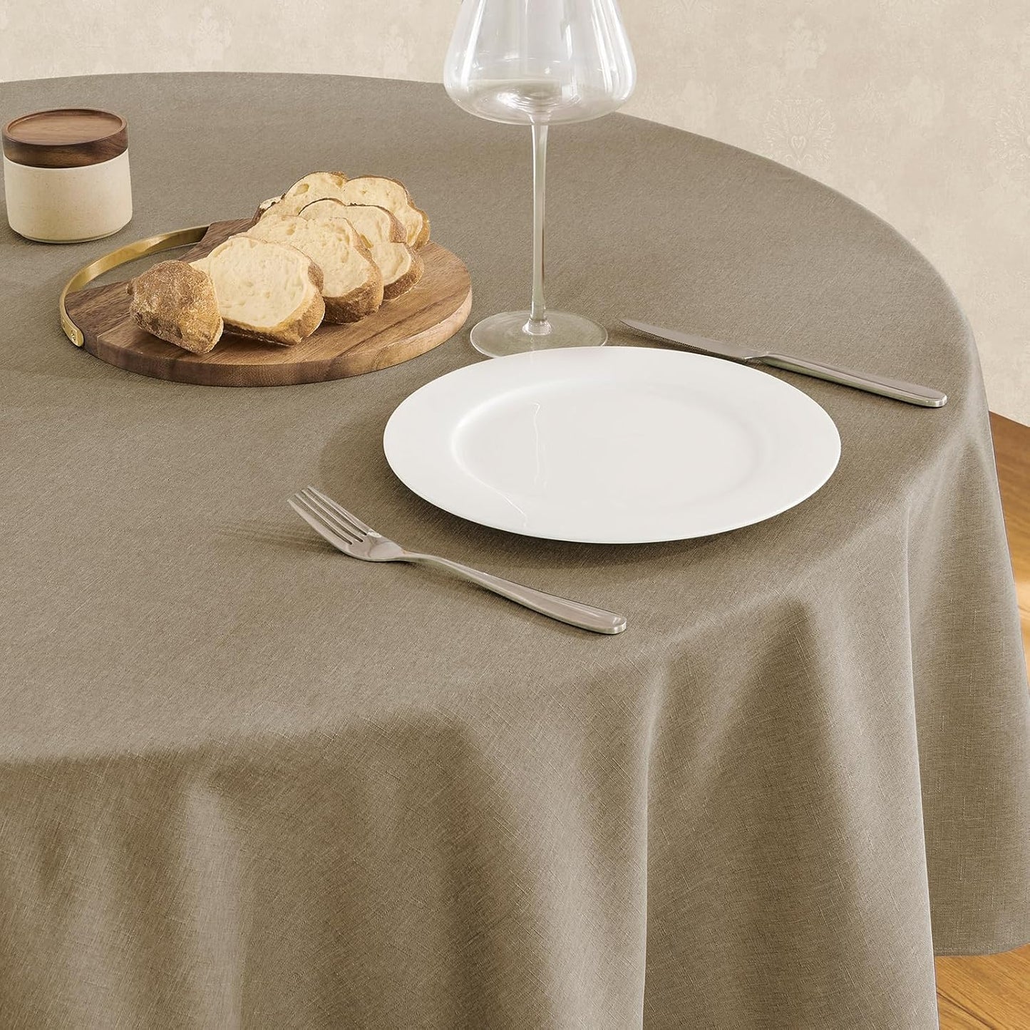 Veblandy Rectangle Tablecloth Waterproof Linen Textured Table Cloth Stain and Wrinkle Resistant Washable, Decorative Fabric Table Cover for Dining, Party and Camping (Sage Green, 52 * 70)