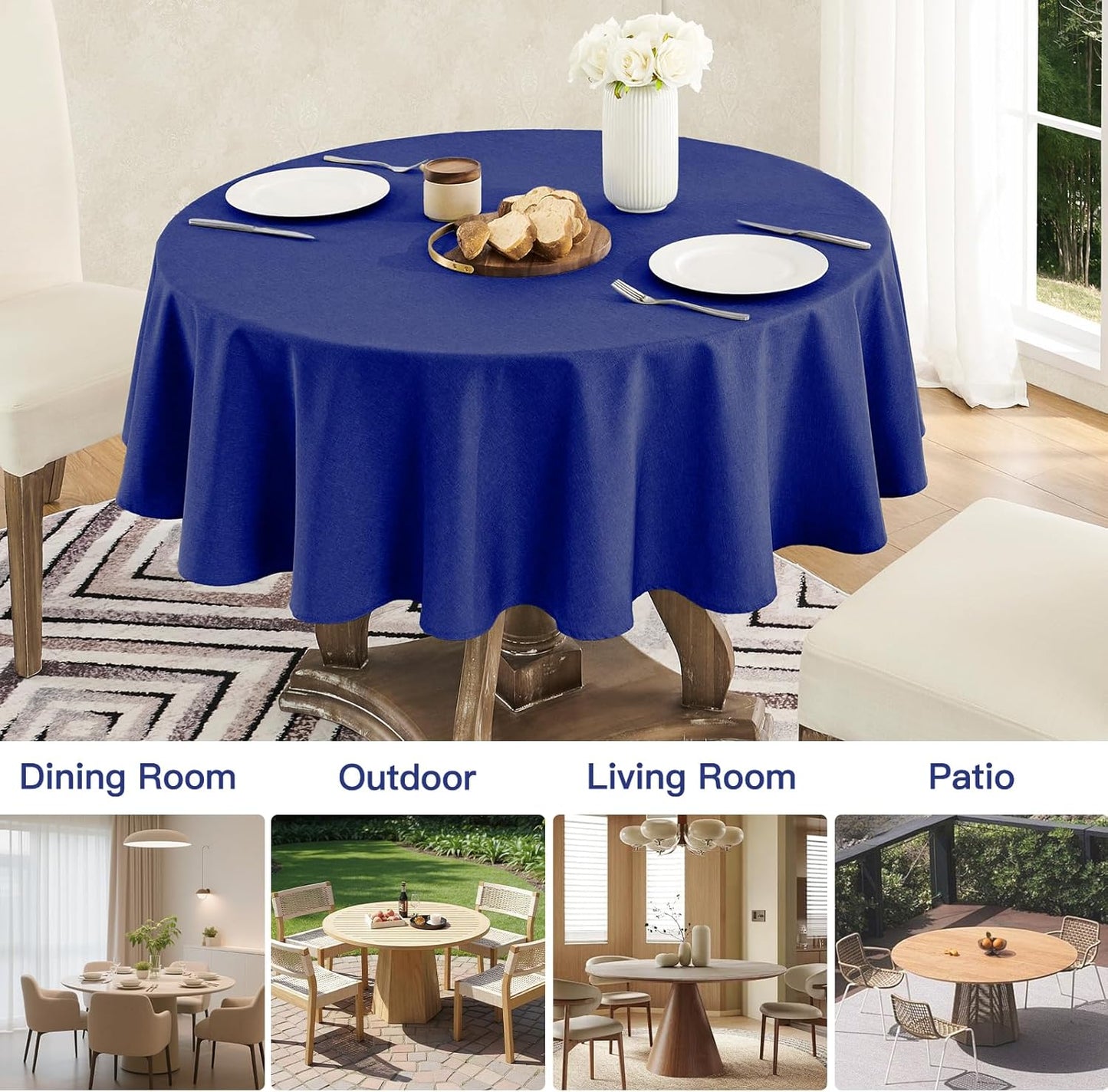 Veblandy Rectangle Tablecloth Waterproof Linen Textured Table Cloth Stain and Wrinkle Resistant Washable, Decorative Fabric Table Cover for Dining, Party and Camping (Sage Green, 52 * 70)