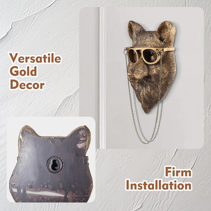 UITWMKTG 5 Pack Animal Head Wall Decor Gold Wall Sculpture Home Decor for Office Bedroom Modern Decor for Men Women