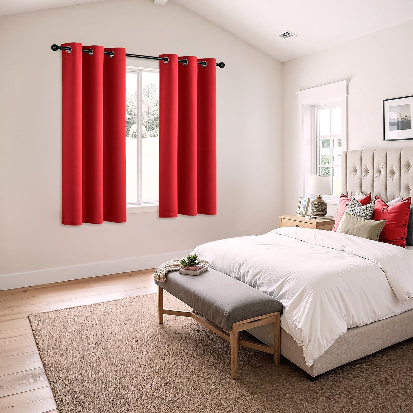 MIULEE Blackout Curtains for Bedroom Living Room 2 Panels, Thermal Insulated Room Darkening Drapes Grommet Noise Reducing Light Blocking Window Treatments 63 Inches Long 40x63 Inch Black - Colors A