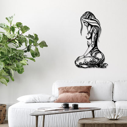 Xedatric Modern Abstract Metal Wall Art-Minimalist Line Sculpture for Bedroom,Living Room,Bathroom-Unique Metal Wall Decor for Home & Office