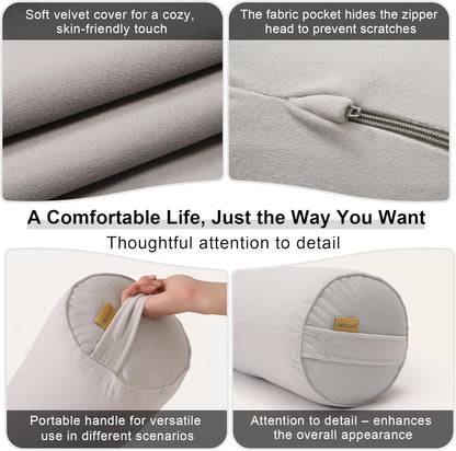 Body Pillow for Adults,Long Round Pillow,Big Cylindrical Pillow,Large Full Bolster Pillows for Side Sleepers (Steel Gray, 47.24"*7.87")