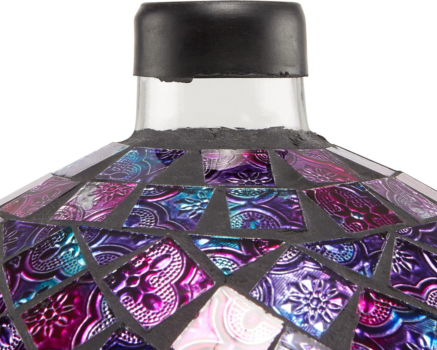 Alpine Corporation 10" Diameter Indoor/Outdoor Glass Mosaic Gazing Globe Yard Decoration, Purple Pearlized Petals Design