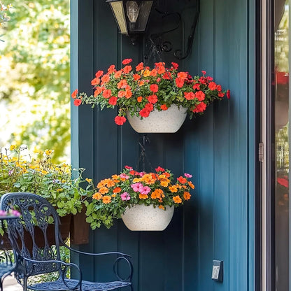 T4U Hanging Planters for Indoor Plants, 10 Inch Hanging Planter Outdoor 2 Pack, Hanging Basket with Drainage Holes, Hanging Plant Holder Indoor, Flower Pots, Plant Pots for Garden, Grey