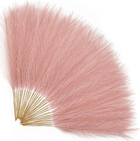 Alecono 𝟯𝟬𝙋𝙘𝙨 Pampas Grass 17in, Pink Pampas Grass Decor for Home Decoration, Faux Pampas Grass Wall Decor for Wedding Centerpieces Party Decorations(Blush, Cream, Pink) - Colors B