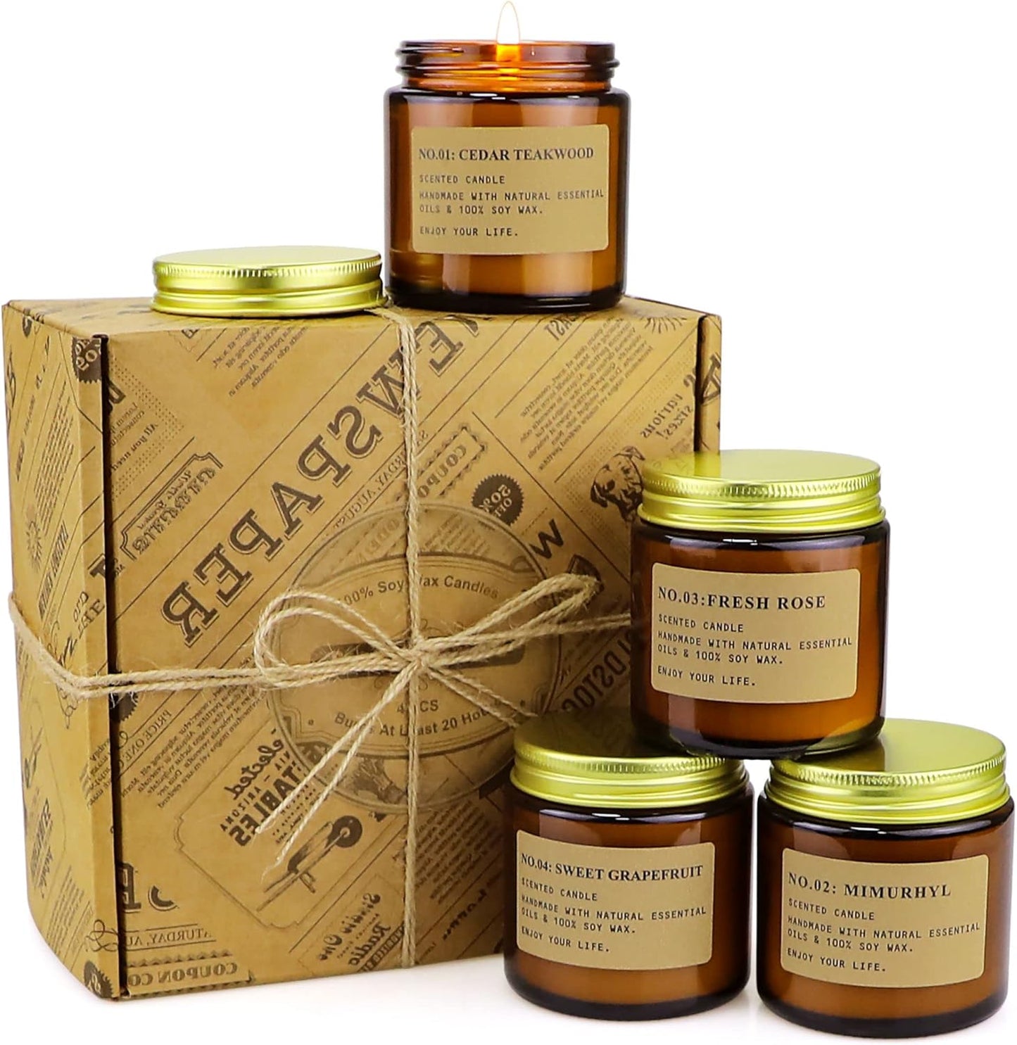 6-Pack Scented Candles for Home, 3.5 Oz Soy Wax Candles Gift Set with Lavender Chamomile & Eucalyptus Mint for Brithday Gifts Women, Mothers Day