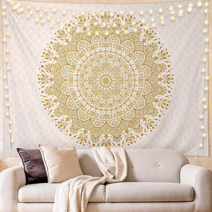 Black Mandala Tapestry Wall Hanging Psychedelic Wall Tapestry Aesthetic Indian Hippie Decor Bohemian Art Boho Home Decoration for Bedroom,Living Room,Dorm