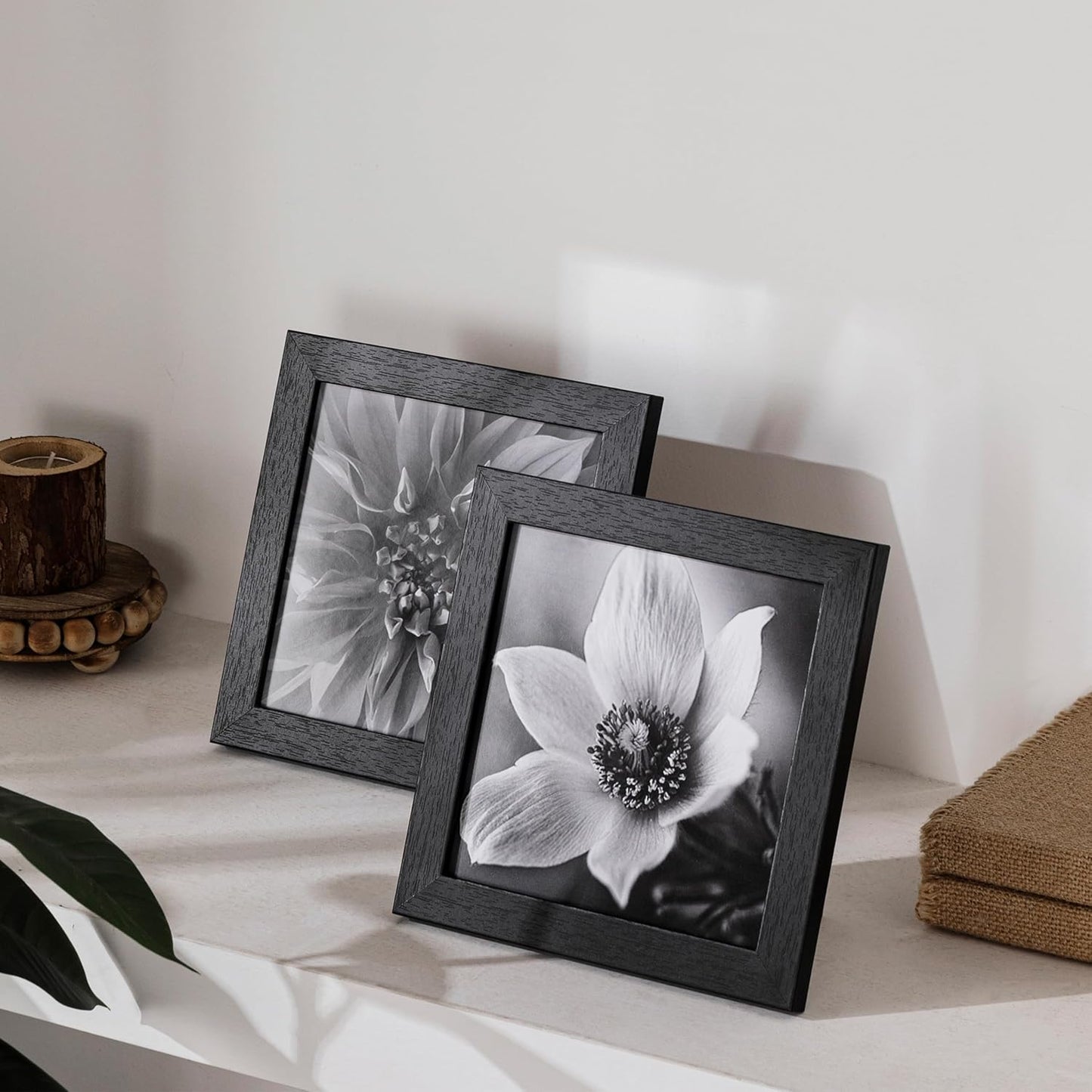 eletecpro 12x12 Picture Frames Set of 9 with Clear Acrylic Cover, Display 8x8 Photos with Mat or 12x12 Without, Classic and Sturdy Square Collage Gallery Wall Decor, Easy Wall Mount, Black