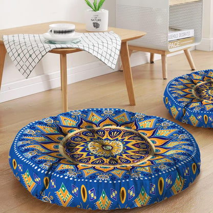 Mandala Meditation Cushion, Boho Meditation Mat, Meditation Pillows for Sitting on Floor, Cushions for Sitting in Home and Outdoor, Square Floor Pillow Cushion Seating for Yoga Accessories 22'' X 22''