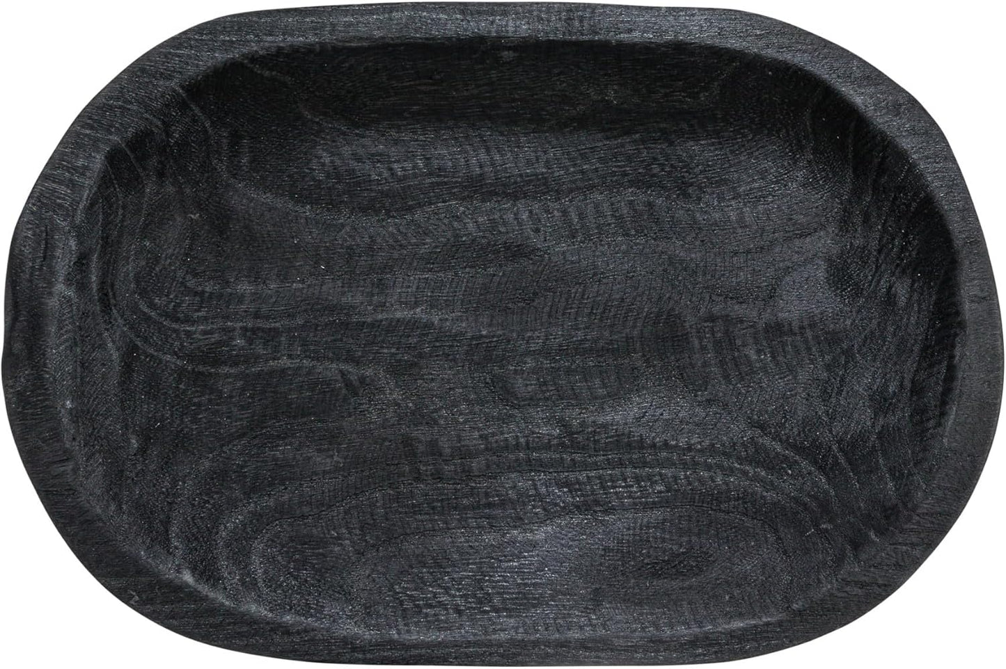 Bloomingville Hand-Carved Paulownia Wood Bowl with Whitewashed Finish