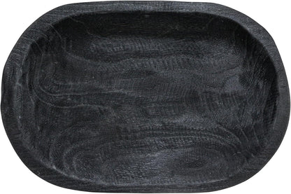 Bloomingville Hand-Carved Paulownia Wood Bowl with Whitewashed Finish