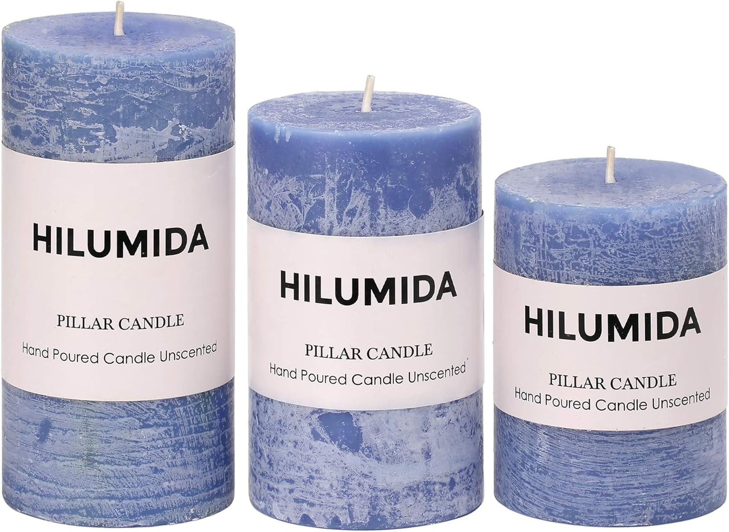 Sage Green Pillar Candles Set of 3 - Hand-Poured Unscented Candles,Smokeless Dripless Candles for Dinner Table and Home, Set of 3 in Different Sizes (3"x4", 3"x5", 3"x6")