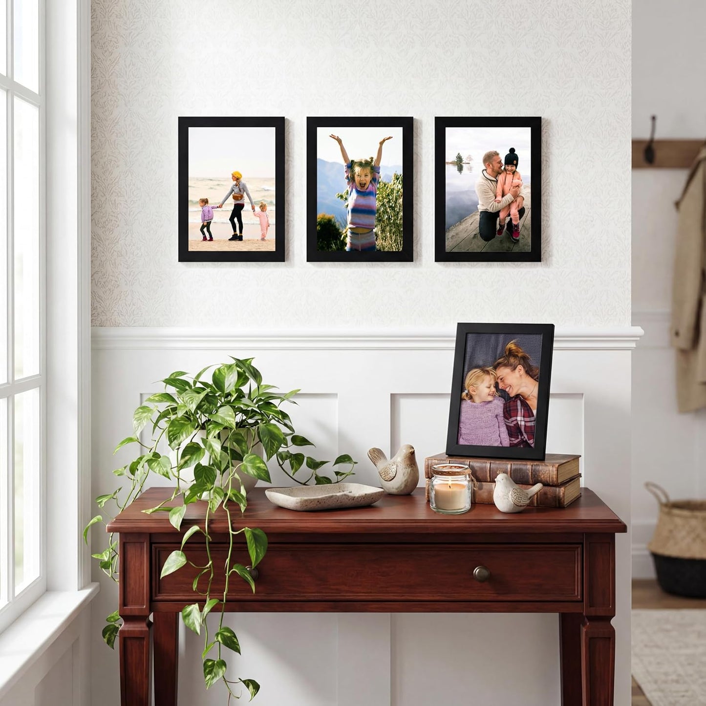 Americanflat 24x36 Poster Frame with Polished Plexiglass - Streamline Collection - Thin Border Picture Frame for Wall Display - Hanging Hardware Included - Black - Colors A