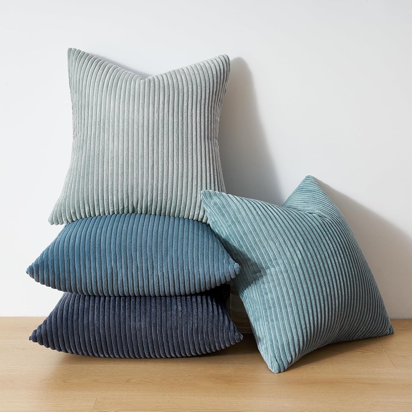 Topfinel Decorative Throw Pillow Covers Cushion Cases, Set of 4 Soft Velvet Modern Double-Sided Designs, Mix and Match for Boho Farmhouse Fall Home Decor (18x18 inch, Orange/Teal)