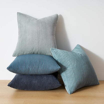 Topfinel Decorative Throw Pillow Covers Cushion Cases, Set of 4 Soft Velvet Modern Double-Sided Designs, Mix and Match for Boho Farmhouse Fall Home Decor (18x18 inch, Orange/Teal)