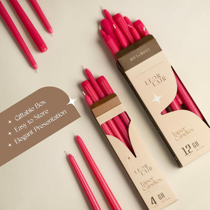 Leor & Lair Ivory Taper Candles - 4 Pack 10" Ivory Candlesticks - Unscented Cream Candle Sticks for Home Decoration, Holiday Tables, Weddings, Restaurants & Business Events