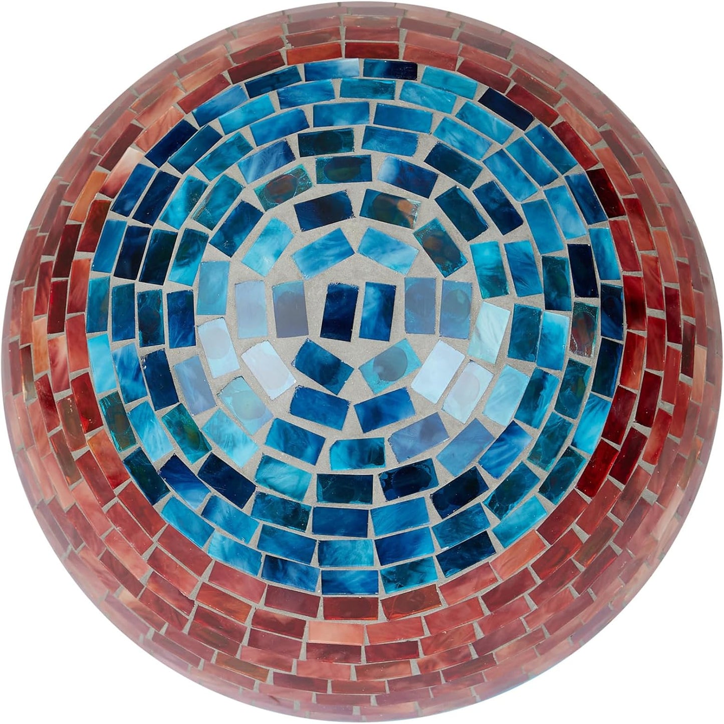 Alpine Corporation 10" Diameter Indoor/Outdoor Glass Mosaic Gazing Globe Yard Decoration, Purple Pearlized Petals Design