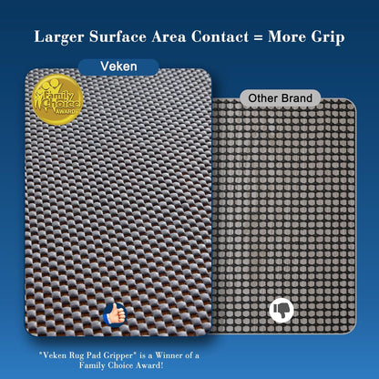 Veken Non Slip Rug Pad Gripper 8 x 10 Feet Extra Thick Pads for Any Hard Surface Floors, Keep Your Rugs Safe and in Place, Under Carpet Anti Skid Mat - Colors A