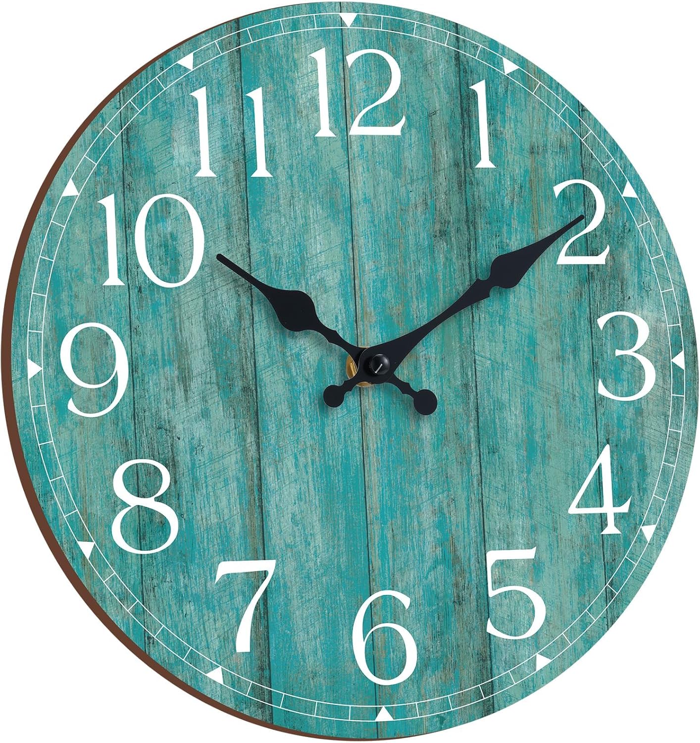 Wall Clock, Rustic Wall Clocks Battery Operated Silent Non Ticking, Country Round Wooden Clocks Farmhous Wall Decorative for Kitchen, Bathroom, Living Room (Gray 8 Inch)