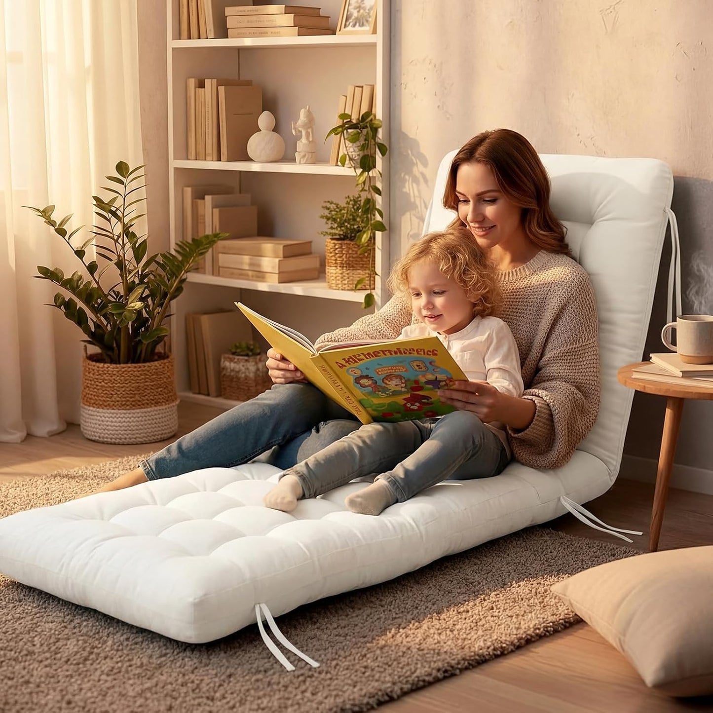 Vercraft Long Floor Cushion Large Floor Cushion with Brushed Cotton Jumbo Lounger Pillow for Outdoor Indoor Bay Window Meditation Yoga Reading Sleeping(Pink)