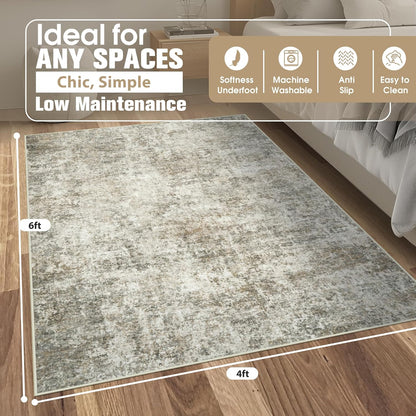 8x10 Area Rugs for Living Room Rug Washable: Abstract Large Rug for Dining Room Bedroom Carpet Non Slip 8 by 10 Indoor Modern Nursery Home Office Blue Grey