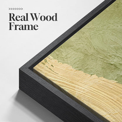 Large Framed Abstract Nature Landscape Wall Art for Living Room, Set of 3 Modern Canvas Prints Paintings Artwork for Walls, Green Lake Pictures for Hallway, Dining Room, Office Wall Decor 24x36 Inch