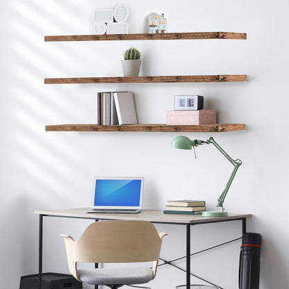 Sorbus Floating Shelves for Wall - 48 Inch Long Bathroom Shelves, Wall Decor for Bedroom, Kitchen, Living Room & Book Storage - Mounted Floating Shelf with Invisible Brackets (Maple Wood, 2 Pack)