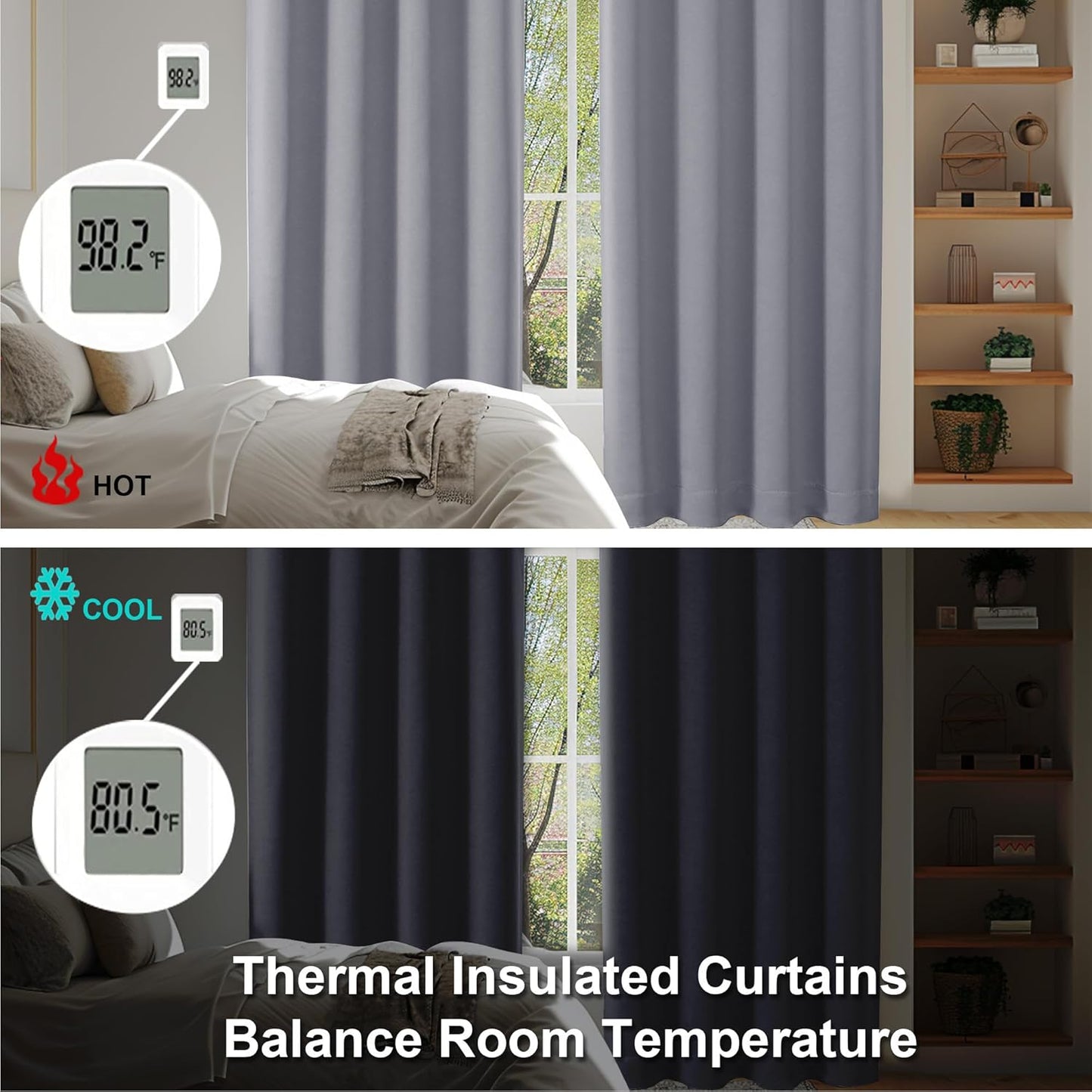 Simplebrand Ava Sage Green Blackout Curtains for Bedroom 63 Inch Length 2 Panels Set, Solid Thermal Insulated Energy Saving Rod Pocket Window Treatment Curtains Blackout Drapes, W40 x L63 Inch, Sage - Colors B