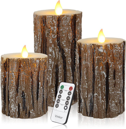 Vinkor Flameless Candles Battery Operated Candles Real Wax Pillar LED Candles with 10-Key Remote and Cycling 24 Hours Timer (Ivory 4" 5" 6" 7" 8" 9")