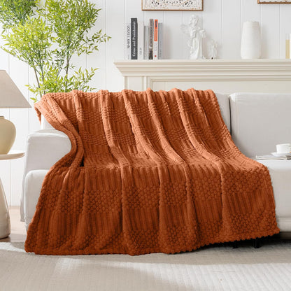 50x70 Inch Rust Throw Blanket - Soft & Fluffy Fleece, Cute & Aesthetic, Perfect for Sofa, Couch, Chair, Bed, Living Room & Bedroom, All-Season Use, Plush & Cozy Decorative Blanket