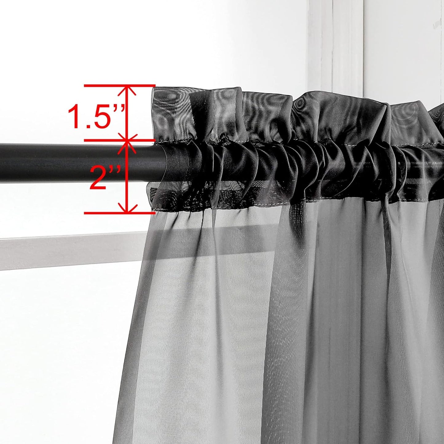 OWENIE Sheer Curtains 84 inches Long 2 Panels Set for Living Room/Bedroom, Rod Pocket Voile Sheer Panel Drapes, White, 2pcs, Each 42" W x 84" L - Colors B