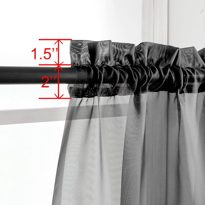 OWENIE Sheer Curtains 84 inches Long 2 Panels Set for Living Room/Bedroom, Rod Pocket Voile Sheer Panel Drapes, White, 2pcs, Each 42" W x 84" L - Colors B