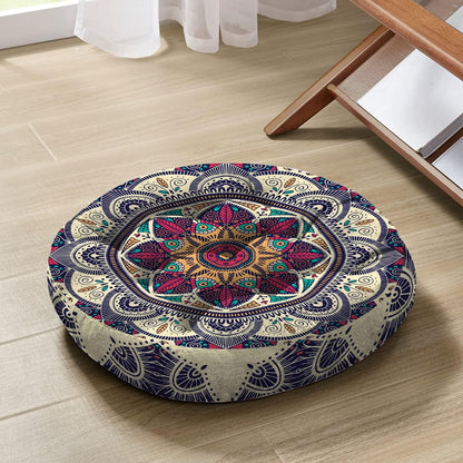 Mandala Meditation Cushion, Boho Meditation Mat, Meditation Pillows for Sitting on Floor, Cushions for Sitting in Home and Outdoor, Square Floor Pillow Cushion Seating for Yoga Accessories 22'' X 22''