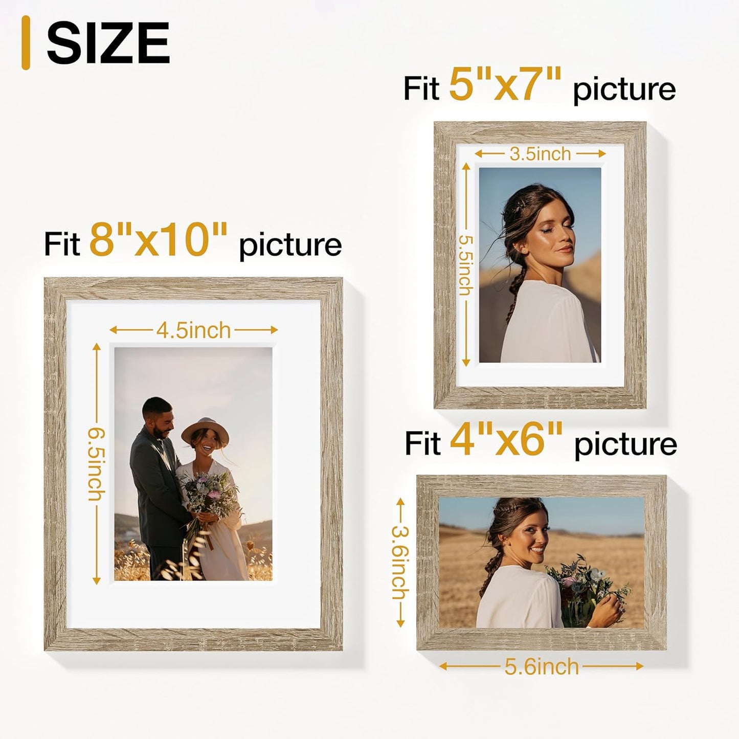 Vittanly 15 Pack Picture Frames Collage Wall Decor for Mounting or Tabletop Display, Gallery Frame Set for Family, Multi Sizes Including 3pcs 8x10, 6pcs 5x7, 6pcs 4x6, Black