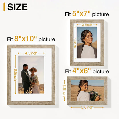 Vittanly 15 Pack Picture Frames Collage Wall Decor for Mounting or Tabletop Display, Gallery Frame Set for Family, Multi Sizes Including 3pcs 8x10, 6pcs 5x7, 6pcs 4x6, Black