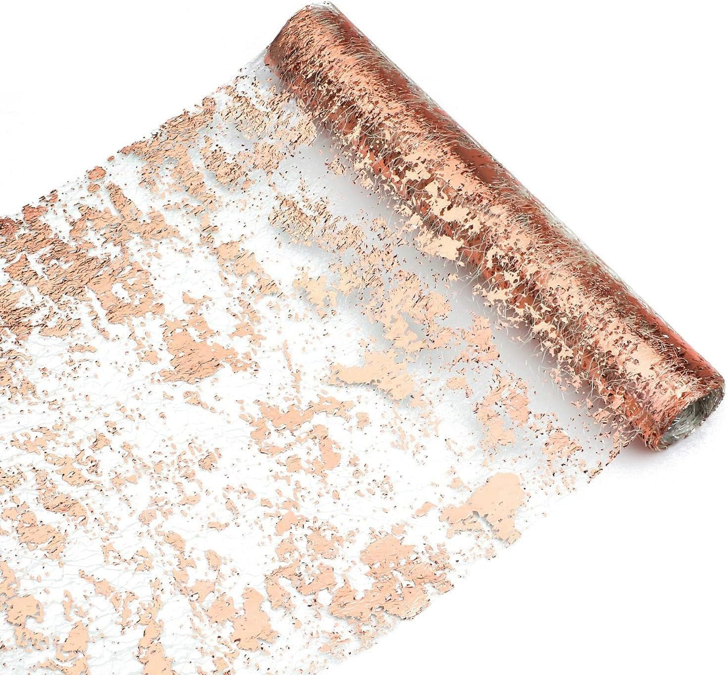 Snowkingdom 2 Pieces Gold Table Runner, Sequin Glitter Foil Metallic Thin Mesh Runner Roll 11"x108", Gold Table Decorations for Event Party, Wedding, Birthday Party, Christmas