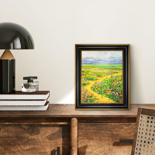 Golden State Art, 11x14 Photo Frame with Mat for Pictures 8x10 and Real Glass (Dark Gold Brown & Bronze Pewter Panel with White Color Mat, 1.25 Inch Frame Border)