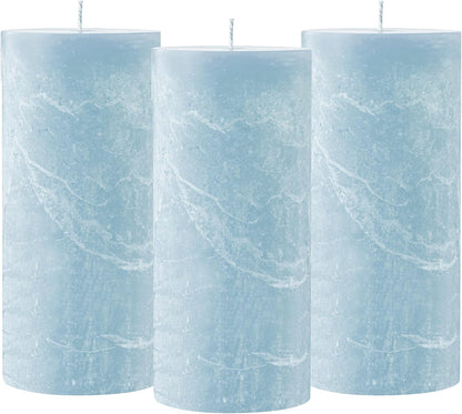 Simply Soson 3x6 inch Ivory Pillar Candles Set of 3, Rustic Texture, Unscented Ivory Candles, Dripless Candles, 3 inch Pillar Candles Ideal as Wedding, Parties, Spas, Dinner, Home Decoration, Church