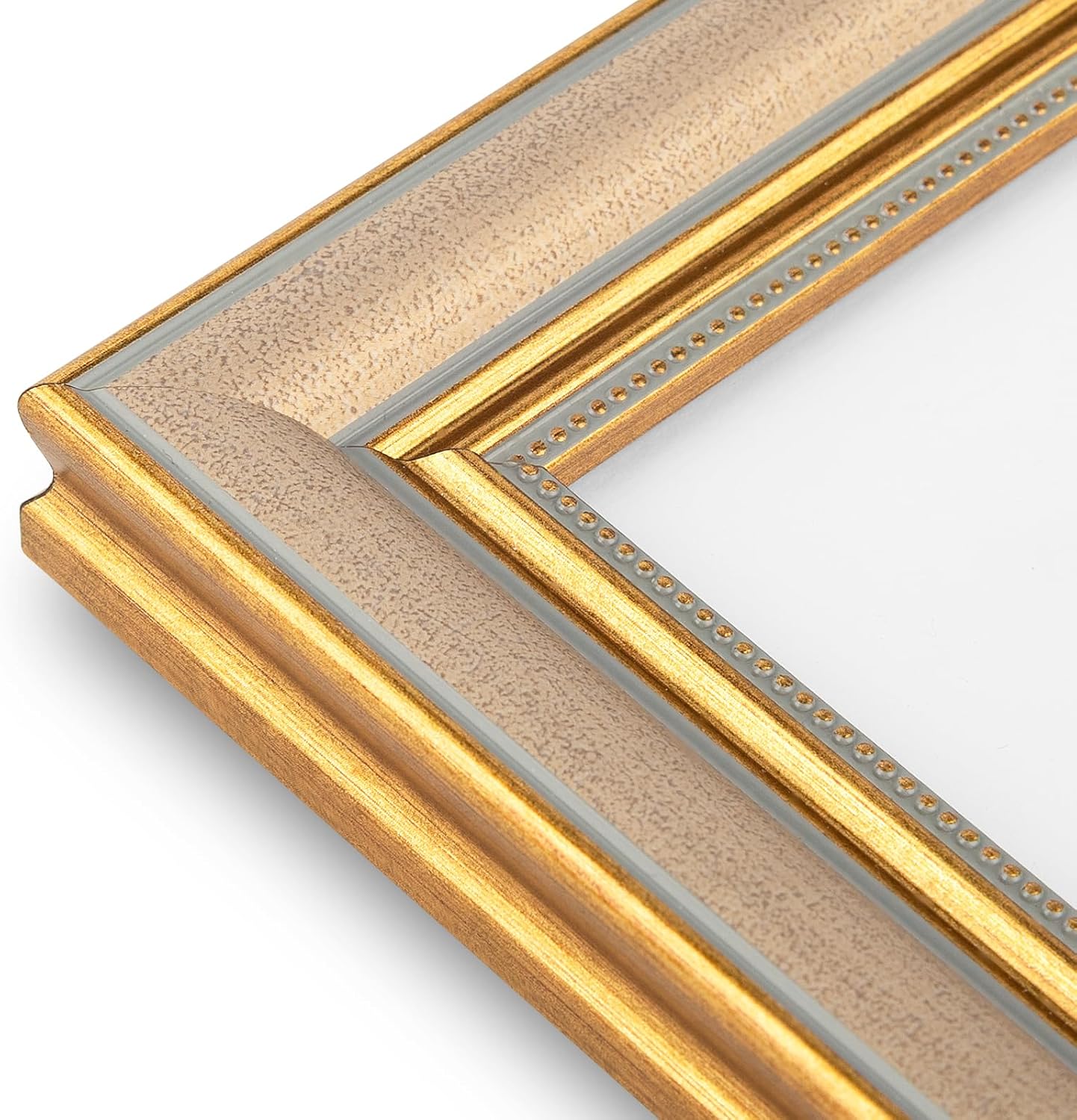 Golden State Art,11x14 Ornate Picture Frame for 8x10 Photo with Mat or 11 x 14 Prints without Mat,Real Glass Wall Display(Color:Green Gold)