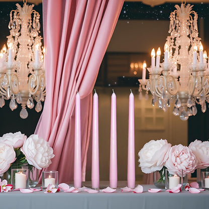4 Pack White Taper Candles丨Taper Candles 10 Inch Dripless丨Unscented & Smokeless Candlesticks Bulk丨7-8 Hours Long Burning Tall Candles丨Ideal for Christmas Weddings Parties Dinner
