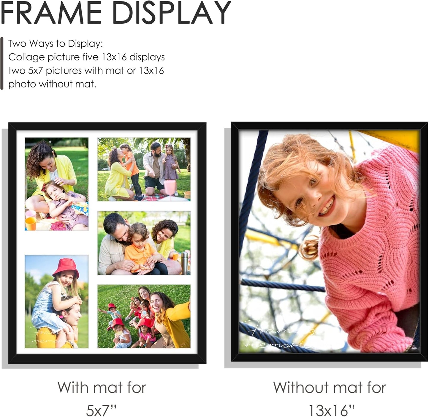 DUENPY 14x26 Collage Picture Frame 4x6 Collage Picture Frame Displays Twelve 4x6 inch Photos Available Horizontal Wall Mounting Display and Vertical Black - Colors A