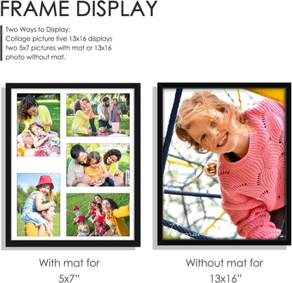 DUENPY 14x26 Collage Picture Frame 4x6 Collage Picture Frame Displays Twelve 4x6 inch Photos Available Horizontal Wall Mounting Display and Vertical Black - Colors A