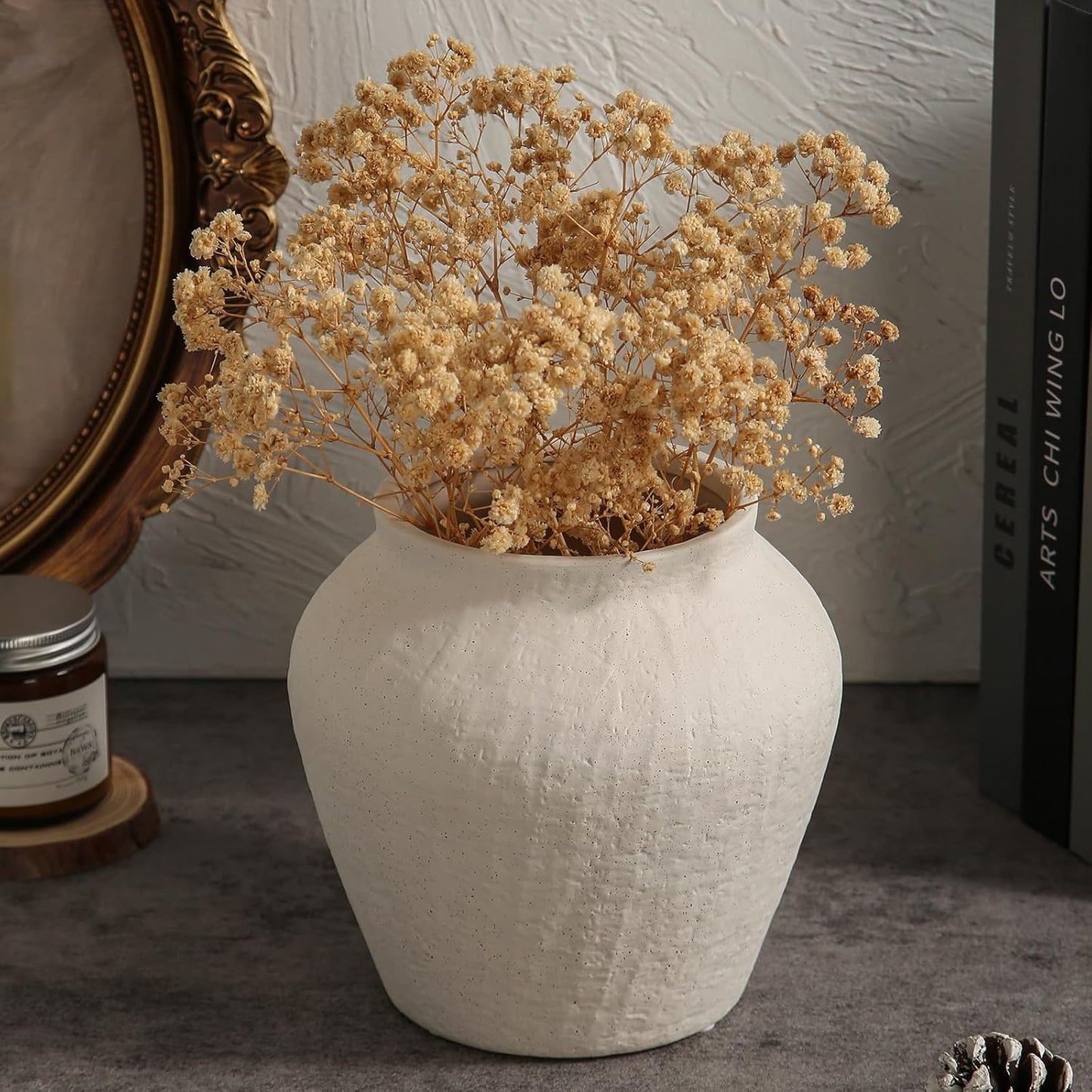 Rustic Vases for Home Decor. Ceramic Vase for Dining Table Decor. Terracotta Decorative Vase 6.1IN. ZSHLXM
