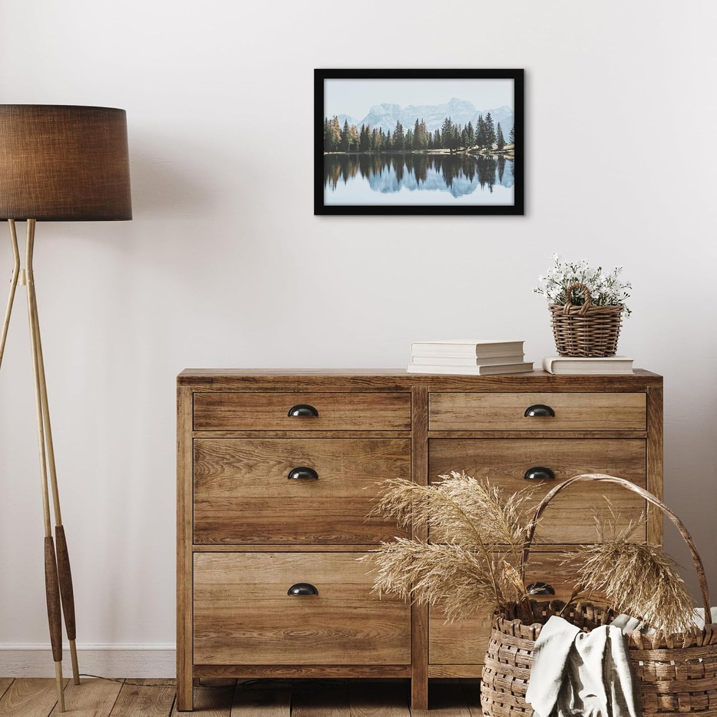 Americanflat 12x18 Poster Frame with Shatter-Resistant Glass - Signature Collection - Gallery-Style Frames Made of Engineered Wood - Photo Frame for Wall Display - Black - Colors C