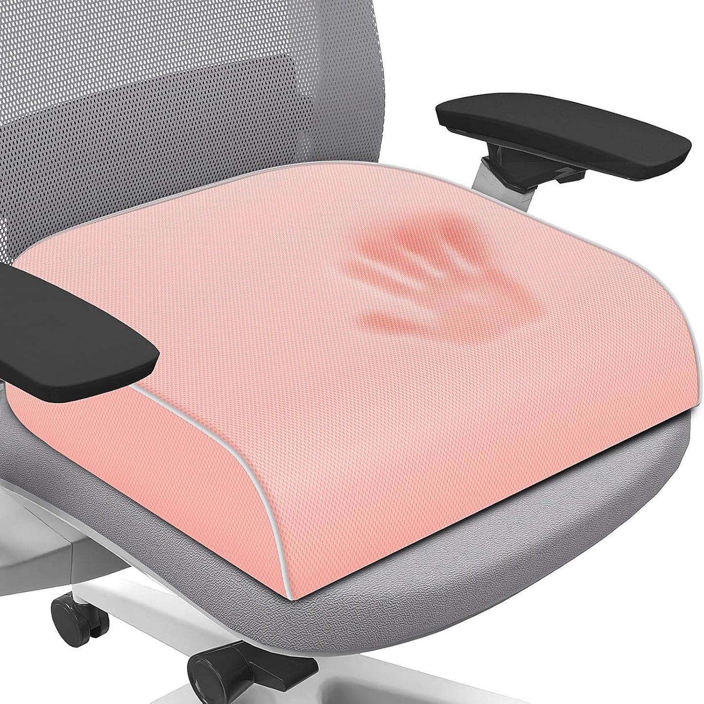 SweetSlubr Seat Cushion for Tailbone Pain Relief, Office Chair Cushion, Memory Foam Large Cushion with Non-Slip Cover for Soft Support at Office Chair, Car Seat, Airplane, Floor Pillow, Black/Large