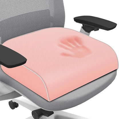 SweetSlubr Seat Cushion for Tailbone Pain Relief, Office Chair Cushion, Memory Foam Large Cushion with Non-Slip Cover for Soft Support at Office Chair, Car Seat, Airplane, Floor Pillow, Black/Large